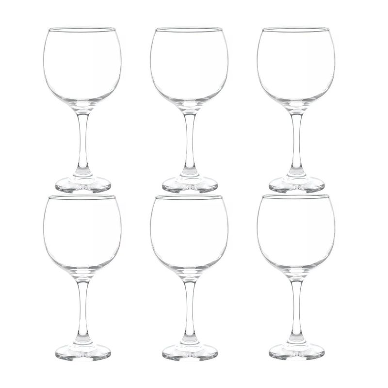 GENERICO - Juego de 6 Copas de Vino Tinto de Cristal Premier
