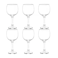 GENERICO - Juego de 6 Copas de Vino Tinto de Cristal Premier