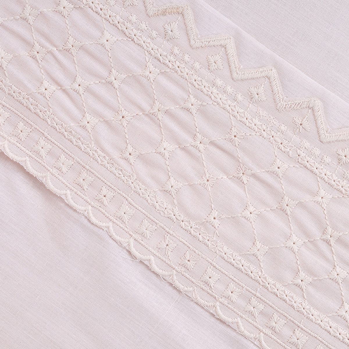 MASHINI - Sabana Broderie Bricks 1.5 P Rosado Angel