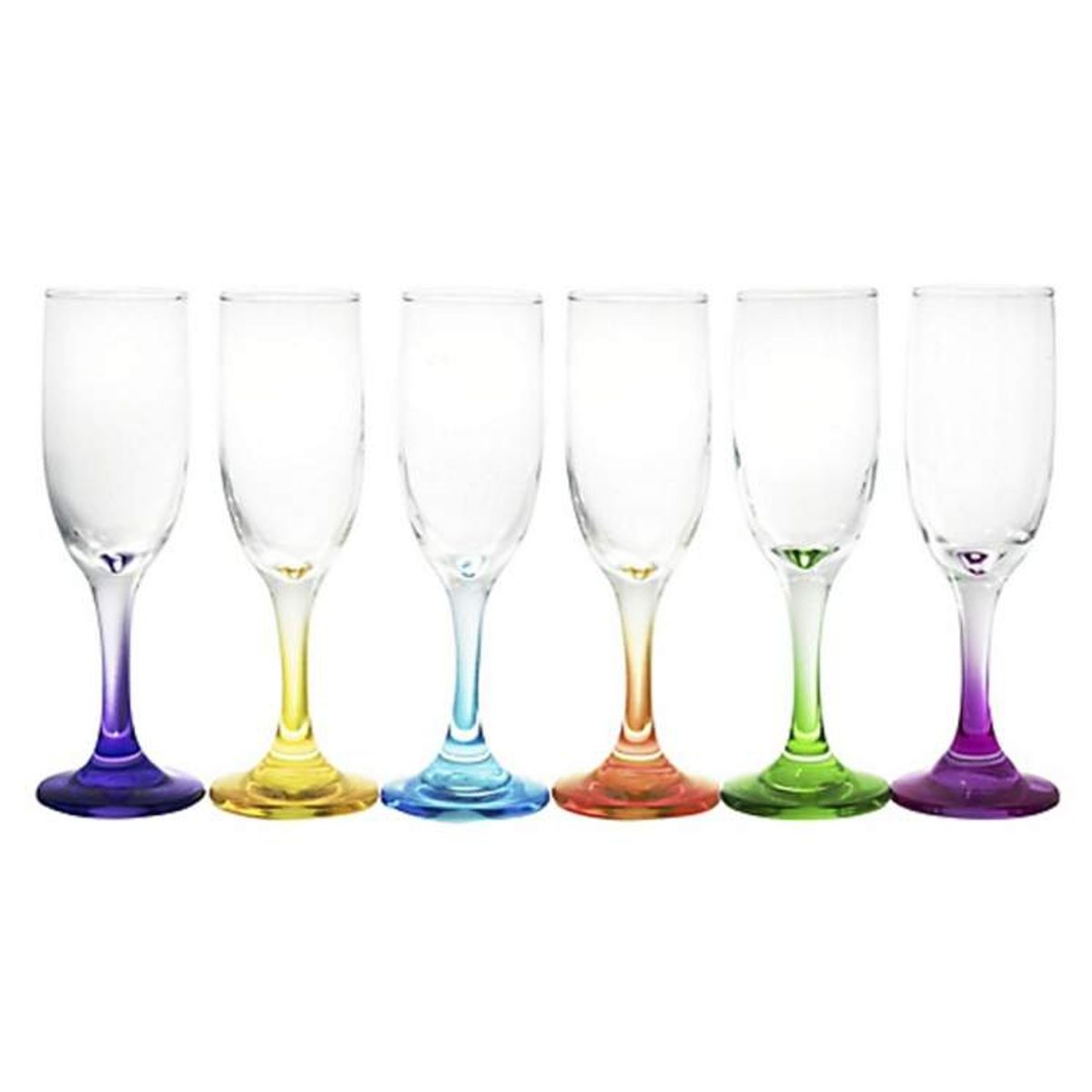 CRISTAR - Juego de 6 Copas de Champagne Versalles - Colores Brillantes