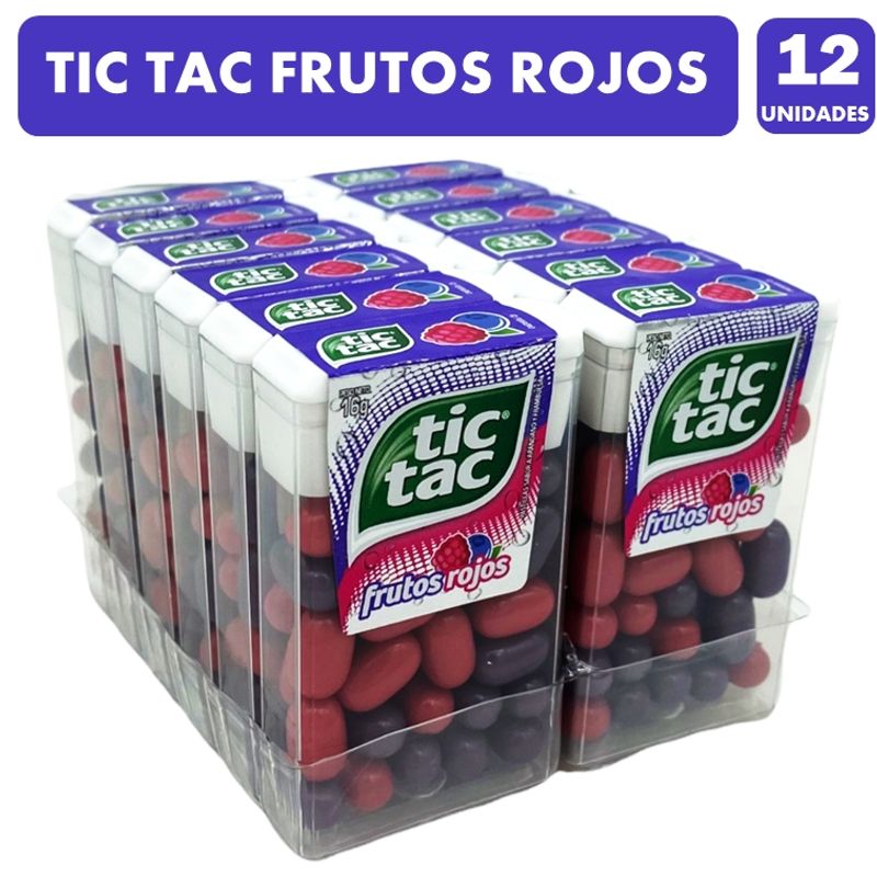 GENERICO - Tic Tac Frutos Rojos - Caramelos Tictac (Caja Con 12 Uni)