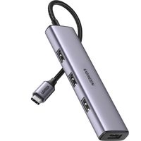 Hub USB-C a 4 puertos USB A 3.0 Gris