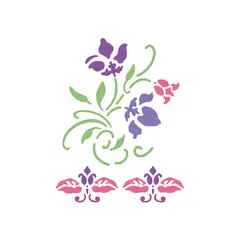 GENERICO - STENCIL FLORES TRIBALES 21X15CM