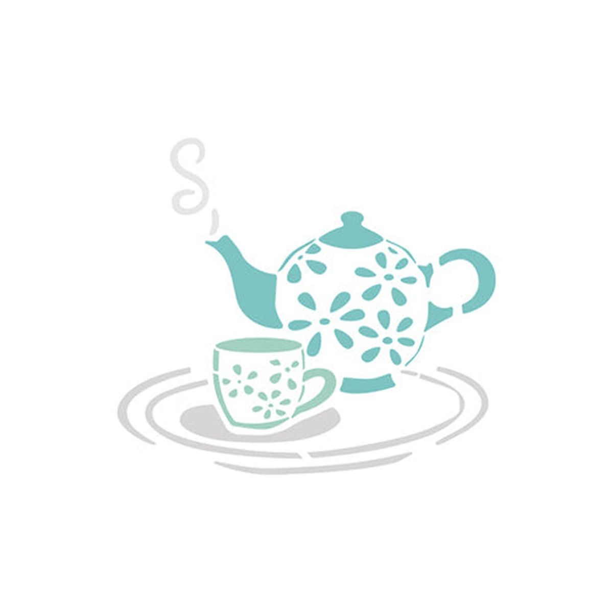 GENERICO - STENCIL CAFETERA CON TAZA 21X15CM