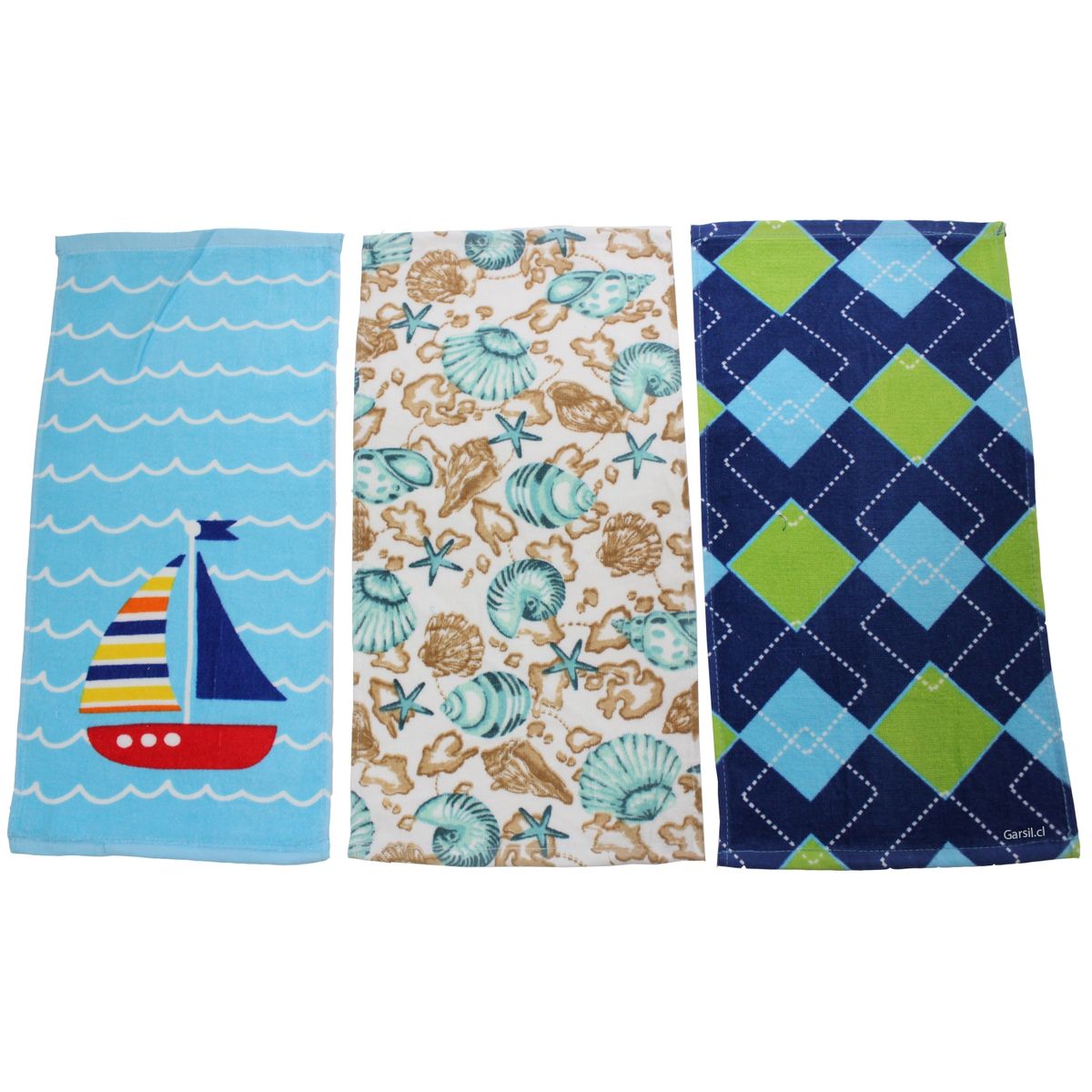 GARSIL - Pack 3 Toallas De Manos Niños - 100% Algodon - Jardin Escolar