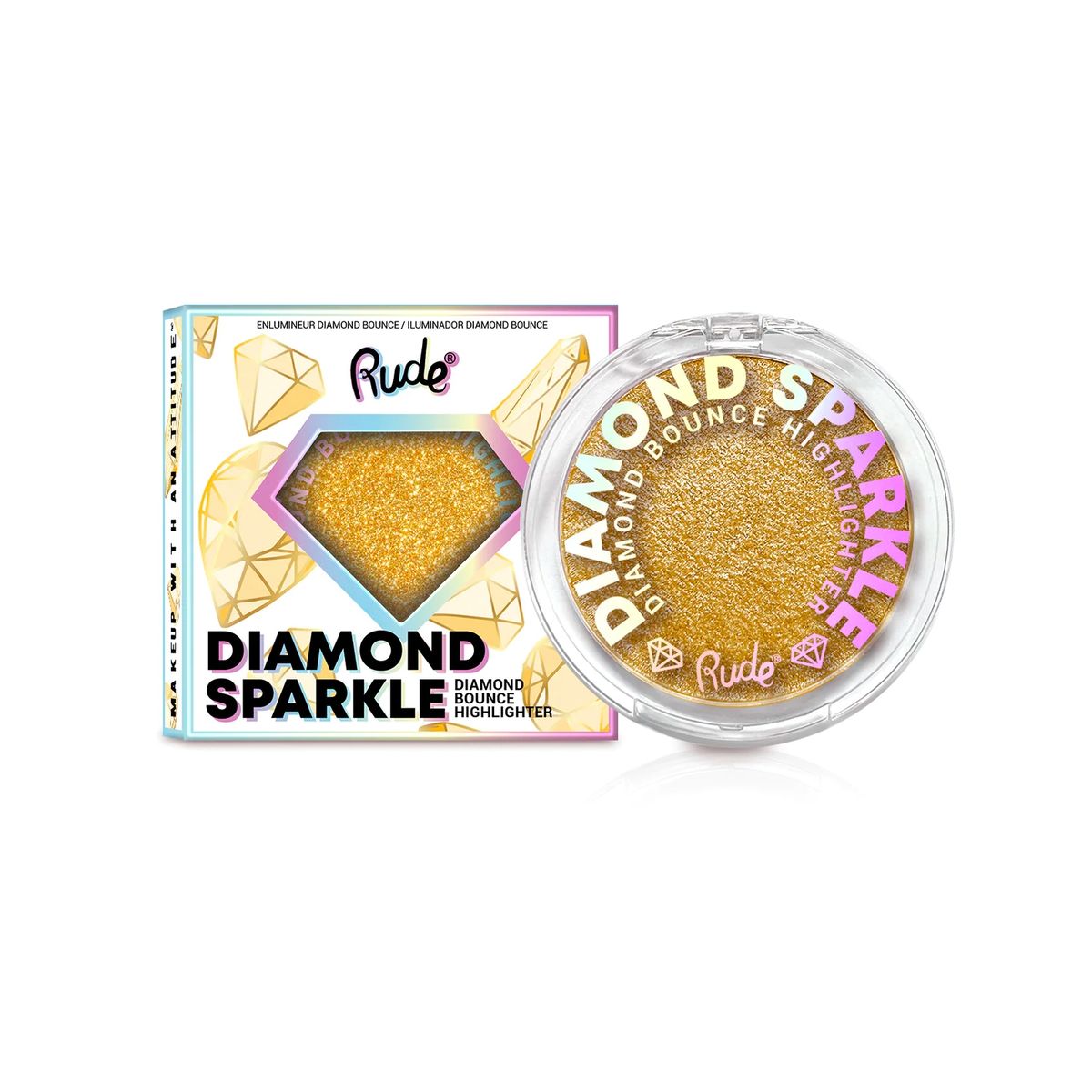 RUDE COSMETICS - Iluminador “Diamond Sparkle” Gold RUDE