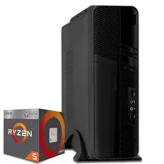 COMPU ELITE - PC SLIM Armado Amd Ryzen 5 5600GT 6-Core + RADEON + A520 WIFI + 16GB DDR4 + 500G