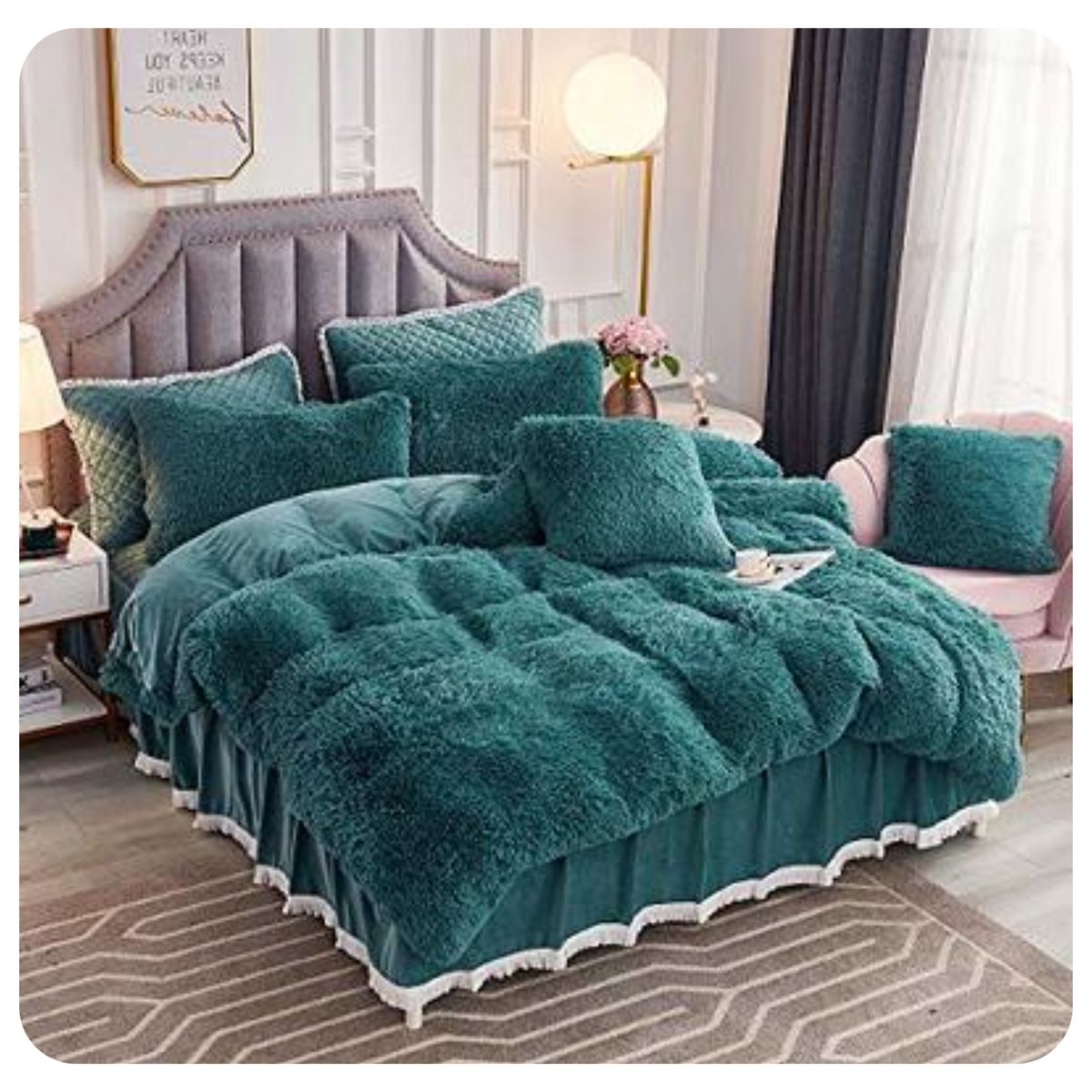 GENERICO - COBERTOR PELUDITO CON CHIPORRO PETROLEO  2 PLAZA CUBRE FRIO