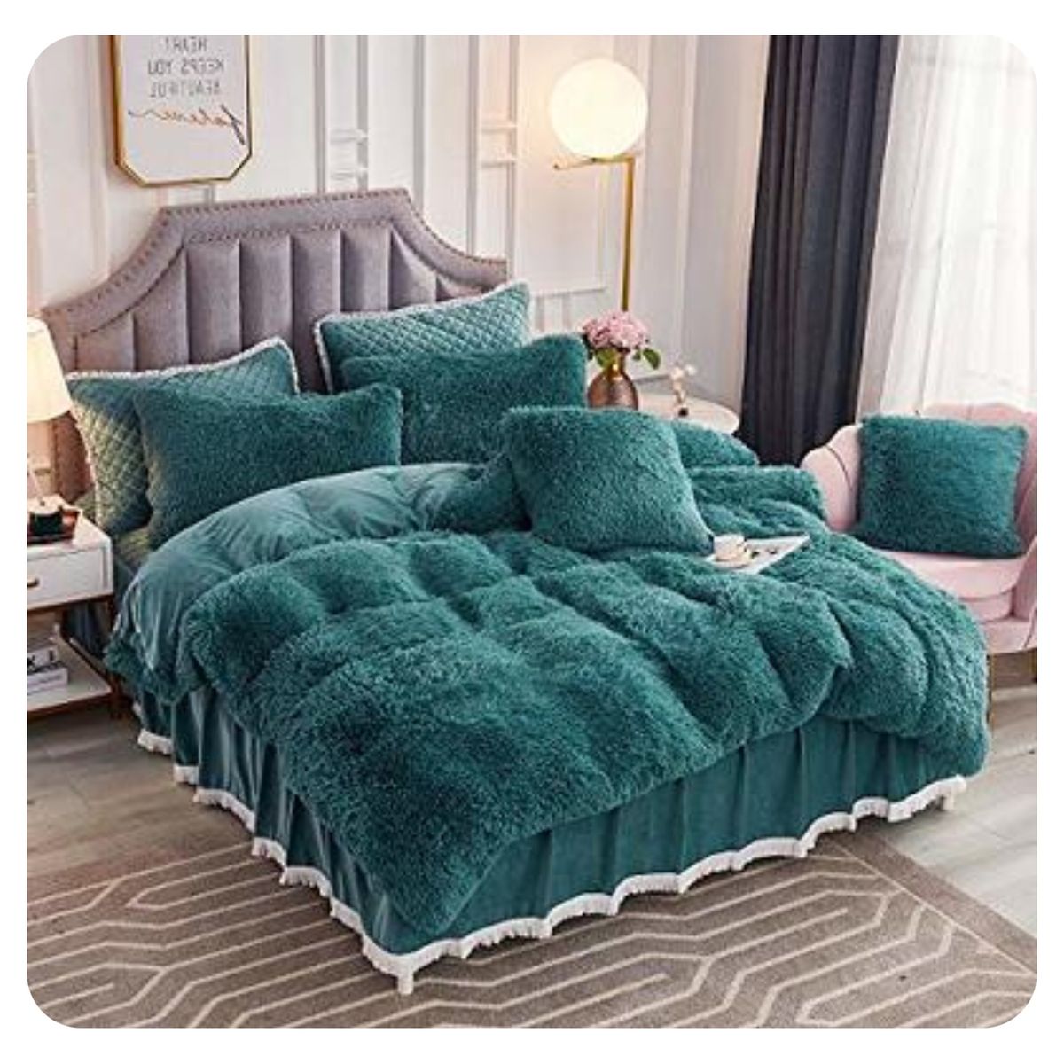 GENERICO - COBERTOR PELUDITO CON CHIPORRO PETROLEO  2 PLAZA CUBRE FRIO