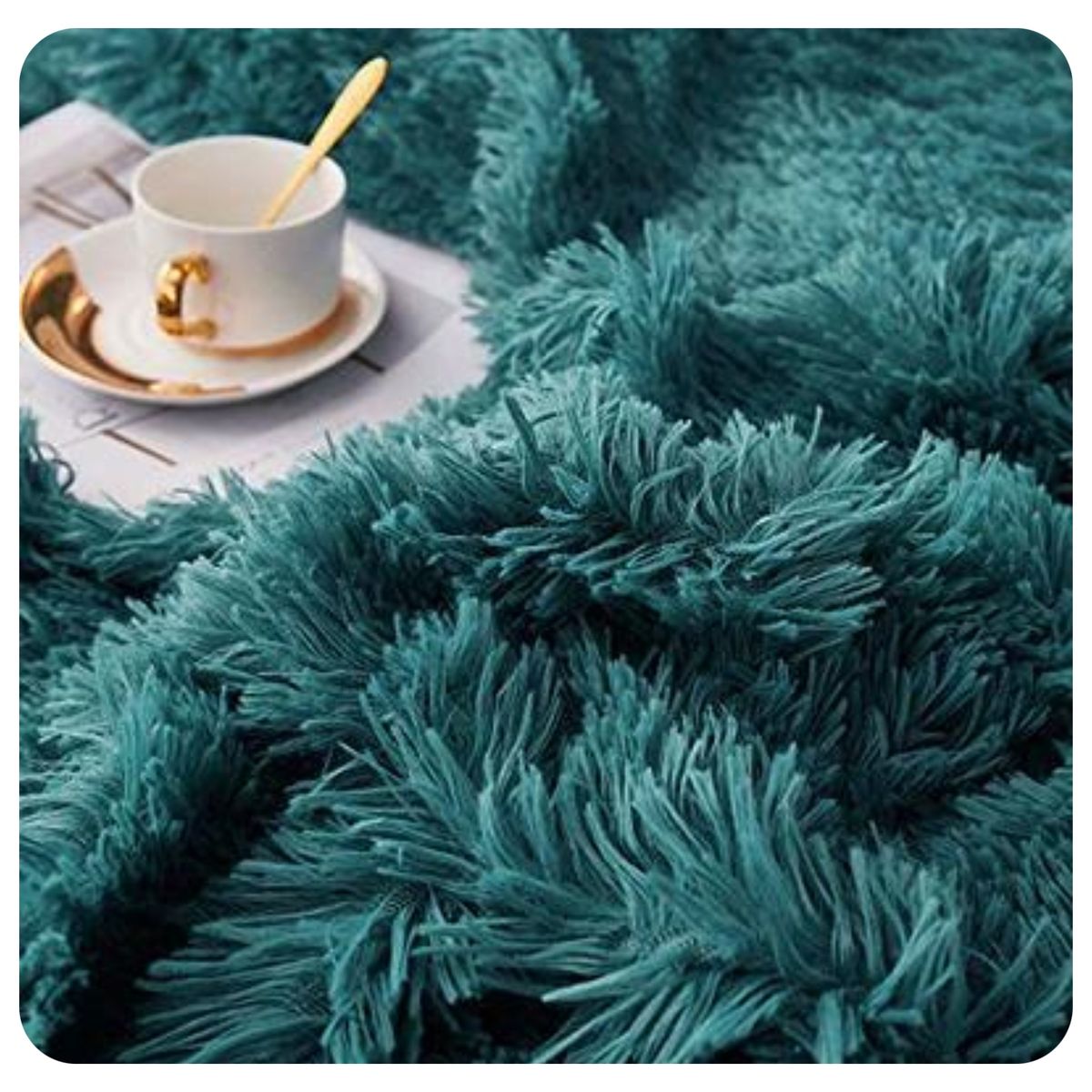 GENERICO - COBERTOR PELUDITO CON CHIPORRO PETROLEO  2 PLAZA CUBRE FRIO