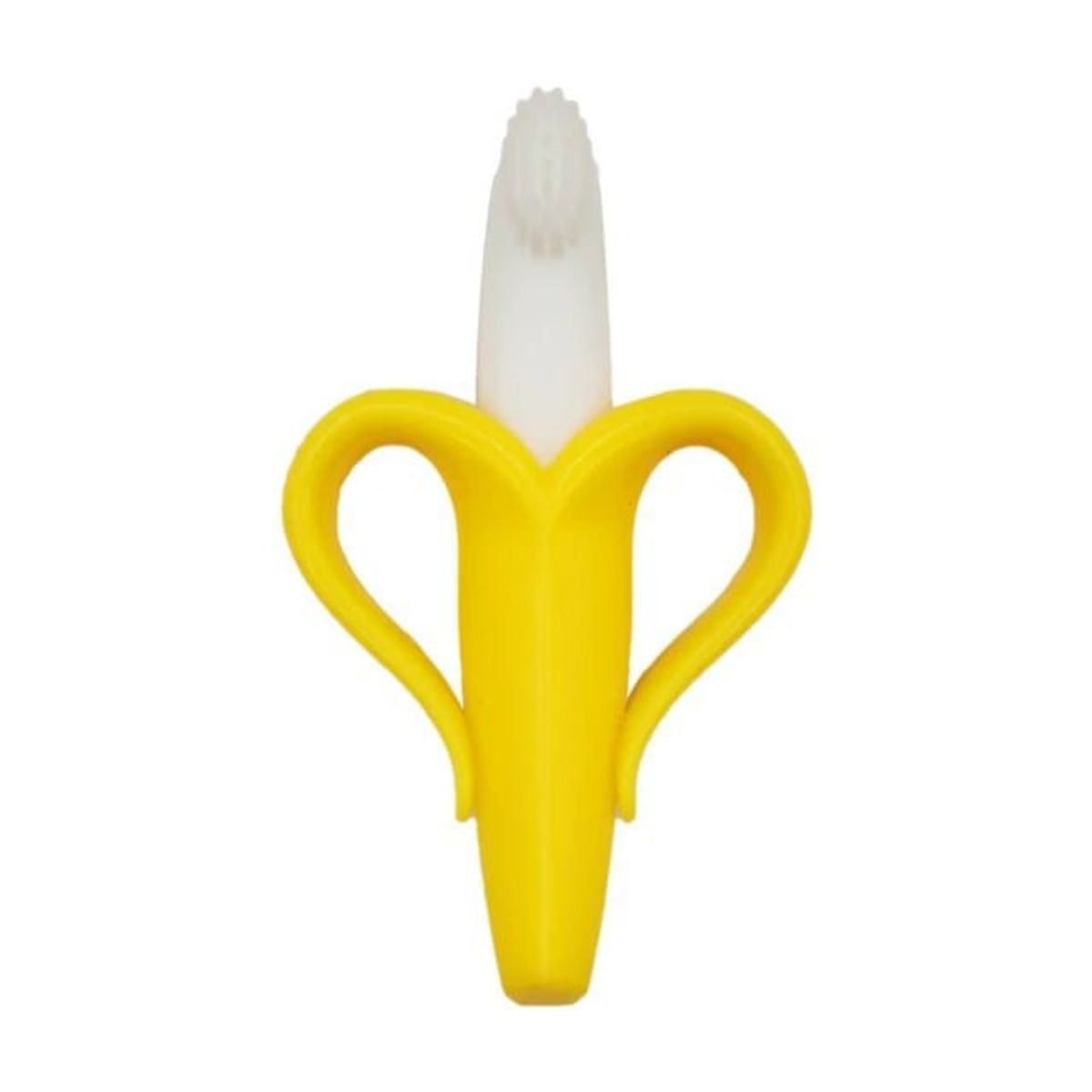 IRM - MORDEDOR DE ENCIA CON CEPILLO PARA BEBE BANANA AMARILLO