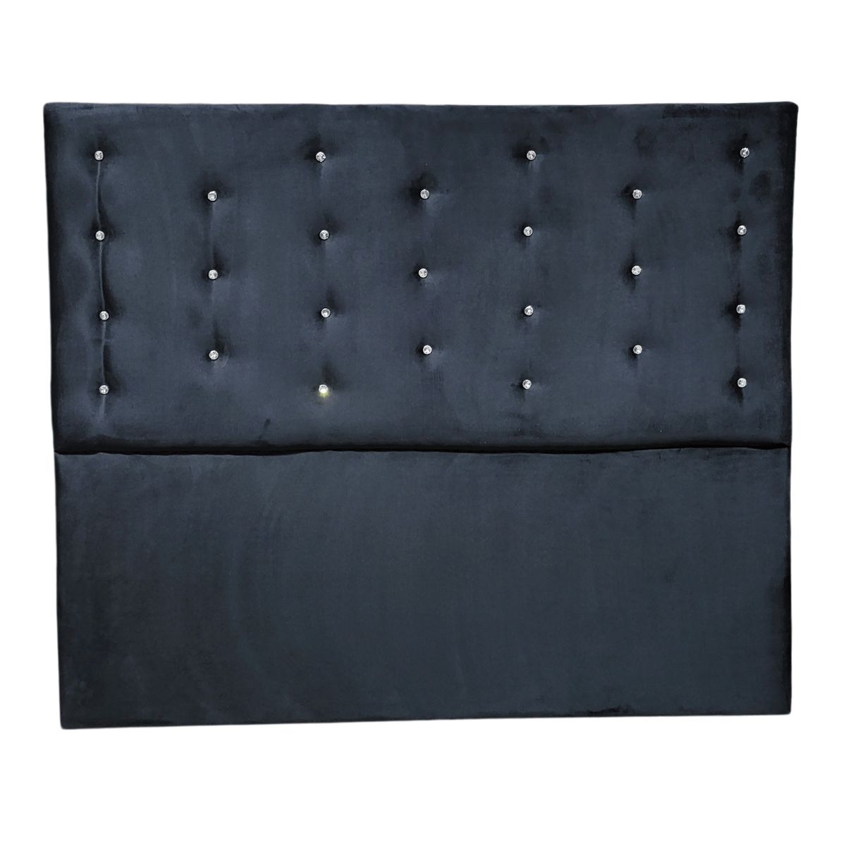 GENERICO - Respaldo 2 Plazas Negro Felpa Botón Diamante a piso Muebles Rimar