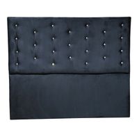 Respaldo 2 Plazas Negro Felpa Botón Diamante a piso Muebles Rimar