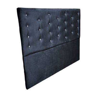 Imagen 2 del producto Respaldo 2 Plazas Negro Felpa Botón Diamante a piso Muebles Rimar