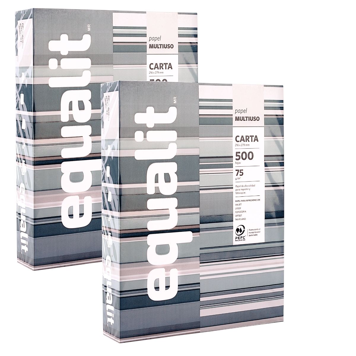 EQUALIT - Pack 2 Resma Carta 500 Hojas Equalit