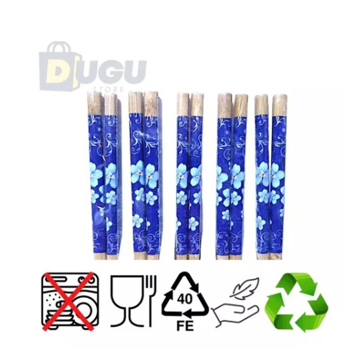 GENERICO - Palillos Orientales De Bambú Reutilizables. Pack De 5 Pares