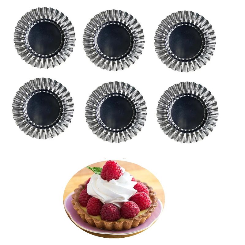 GENERICO - Pack 6 Moldes De Tartaleta Molde Tarta Individual Fija 10,5cm