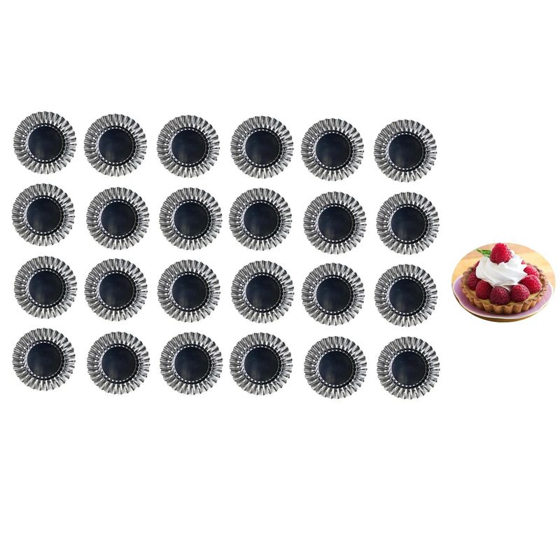 GENERICO - Pack 24 Moldes De Tartaleta Molde Tarta Individual Fija 10,5cm