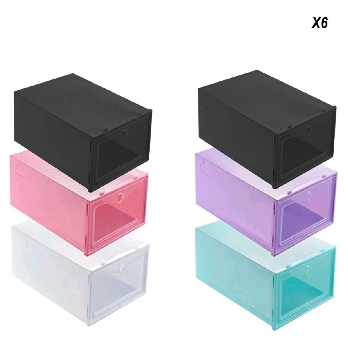 GENERICO - Zapateras - Organizadoras De Zapatos Apilables 6 Pares - Blanca