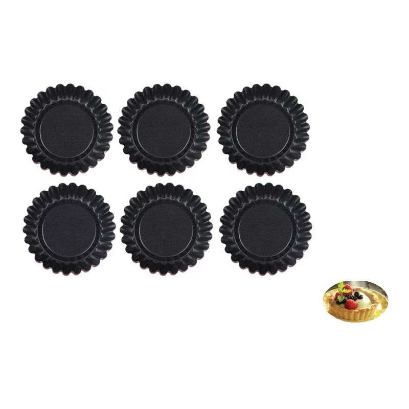 GENERICO - Pack 6 Moldes De Tartaleta Molde Tarta Individual Fija 10,5cm