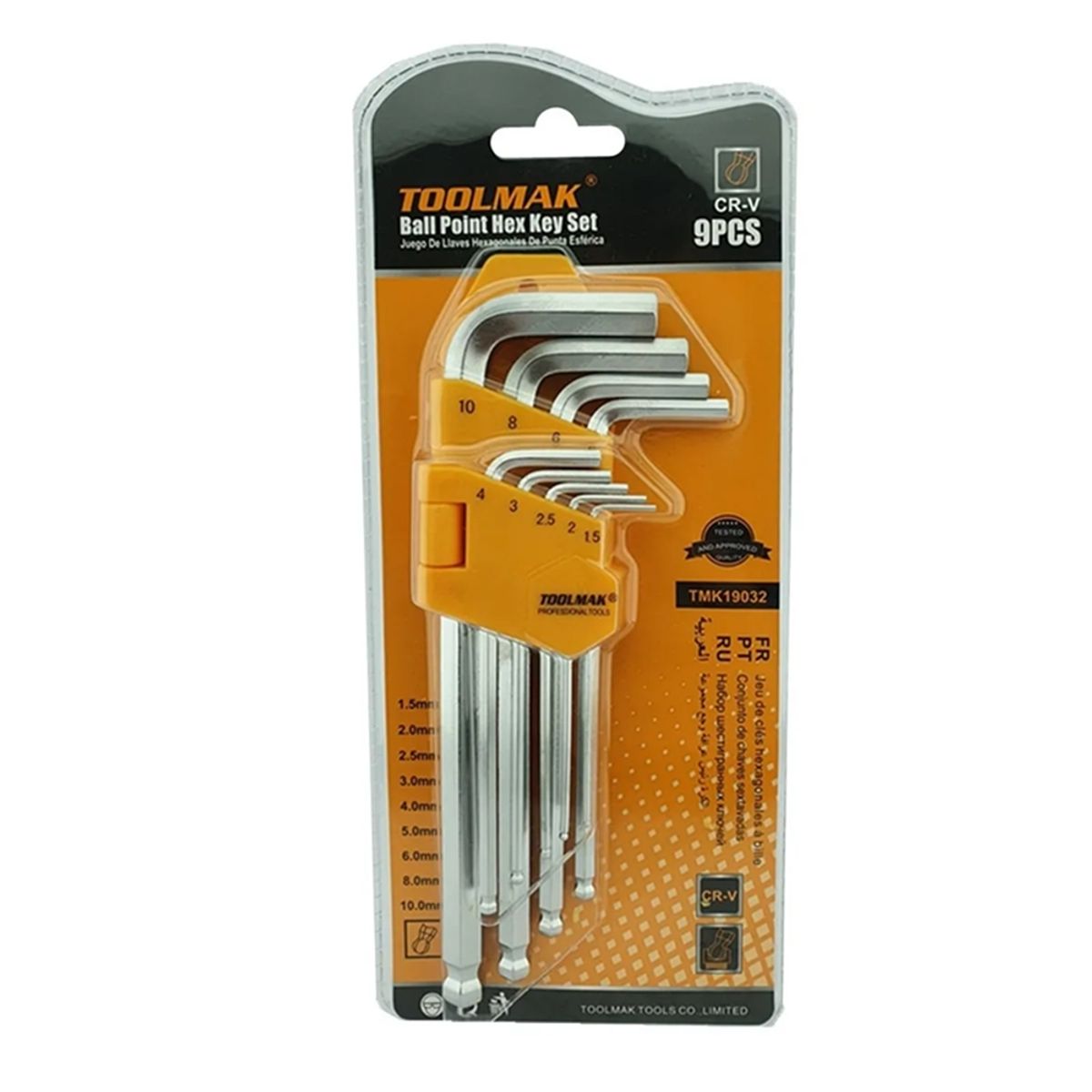 GENERICO - Set Juego Llaves Medianas Allen Hexagonal 9 Piezas Toolmak