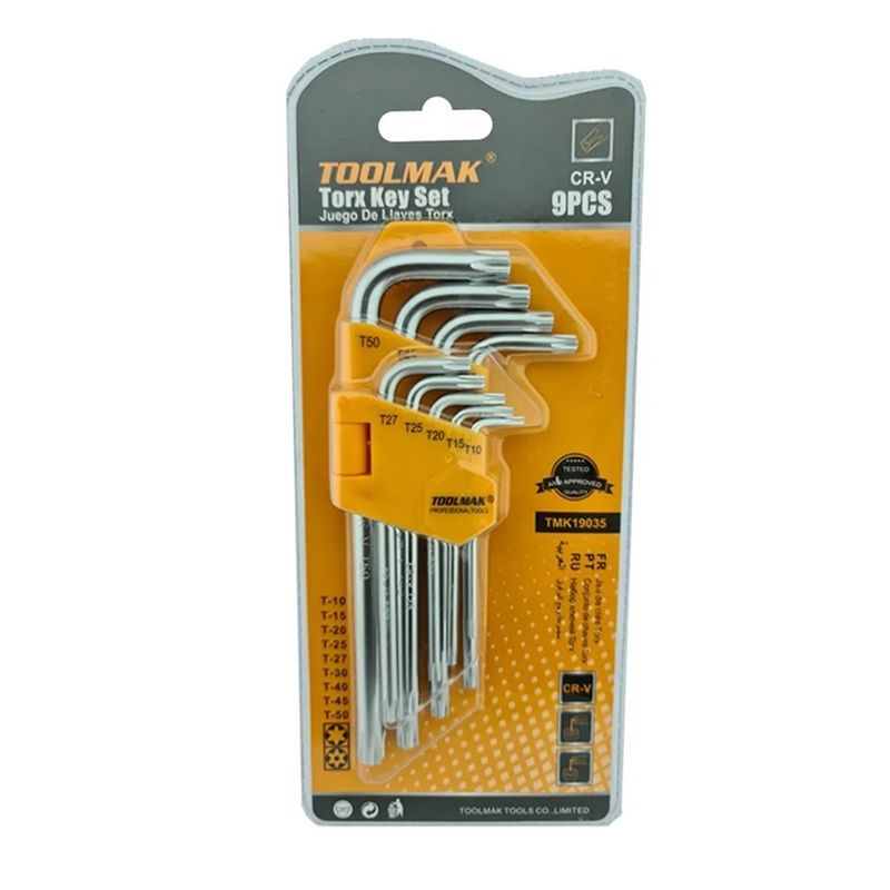 GENERICO - Set Juego Llaves Medianas Allen Estrella 9 Piezas Toolmak
