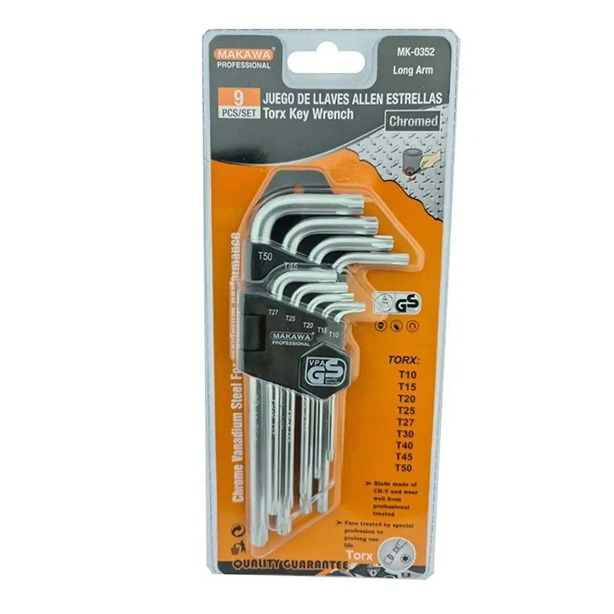 MAKAWA - Set Juego Llaves Medianas Allen Estrella 9 Piezas Makawa