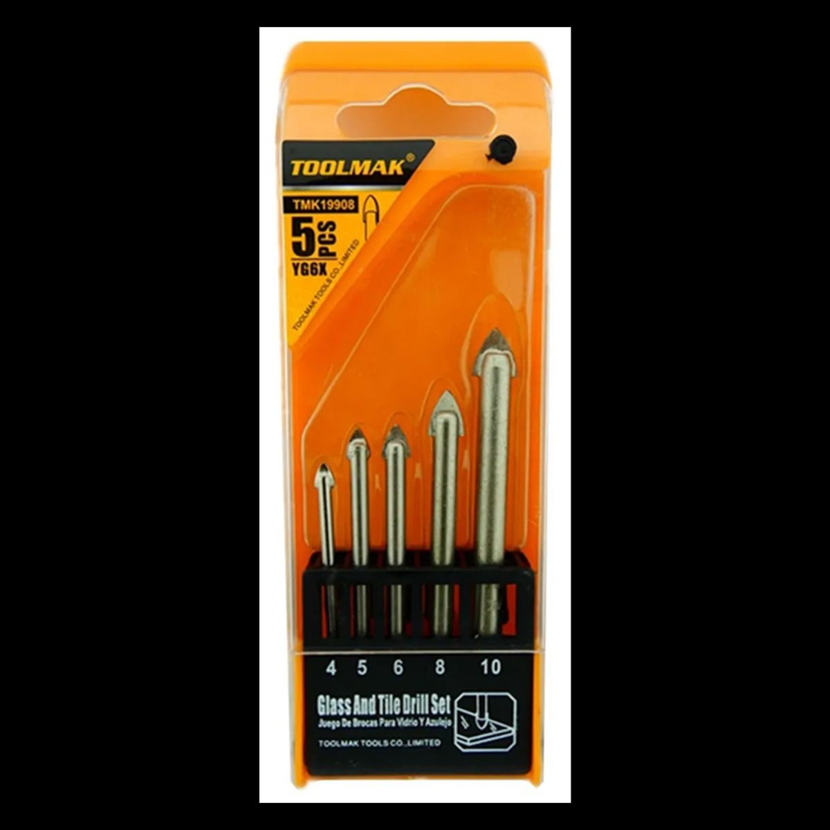 GENERICO - Set Brocas Punta Flecha Cerámica Vidrio 5 Pcs Tmk19908