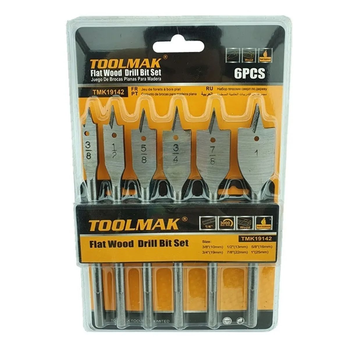 GENERICO - Juego Set De Mecha De Madera Para Taladro 6 Pieza Toolmak