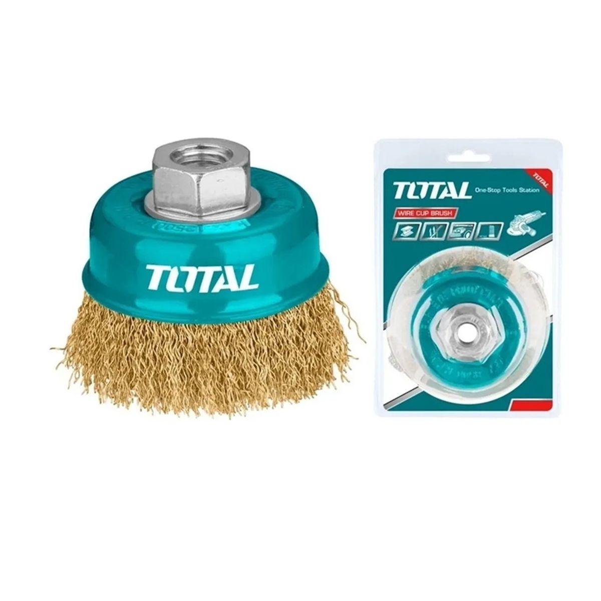 TOTAL TOOLS - Escobilla De Copa Rizada 125mm Esmeril