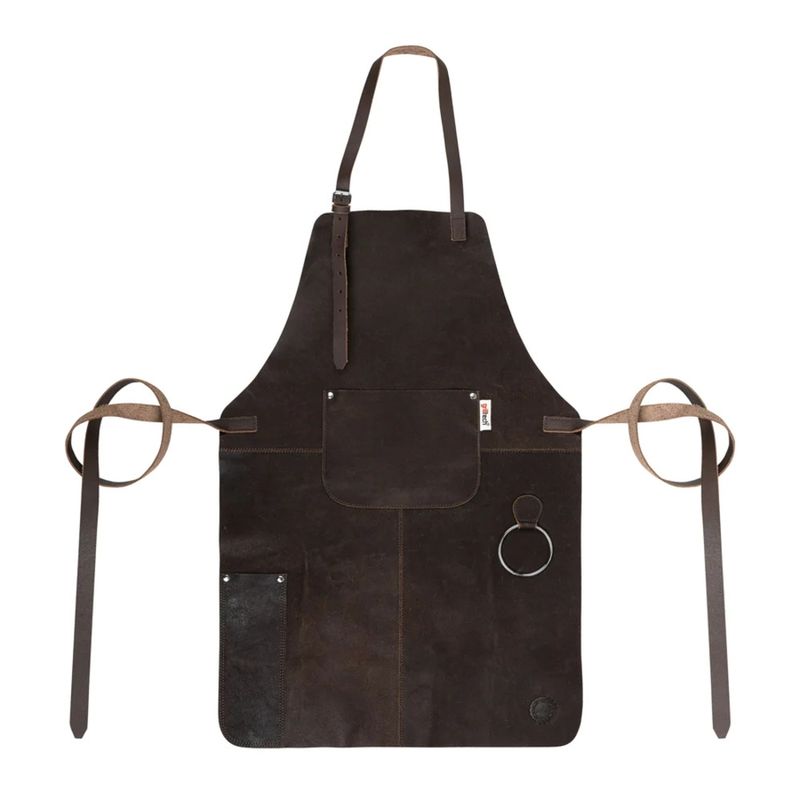 GRILLTECH - Delantal Pechera Parrillera Cuero Dark Premium Grilltech