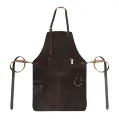 GRILLTECH - Delantal Pechera Parrillera Cuero Dark Premium