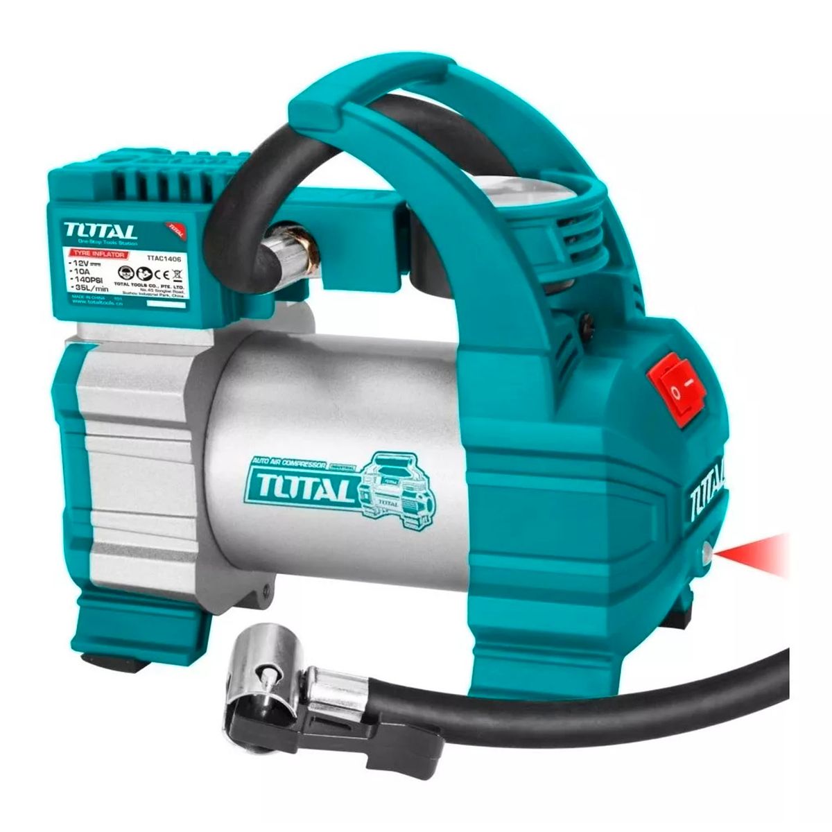 TOTAL TOOLS - Compresor De Aire 12v 10 Bar Total Ttac1406