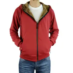 MPROPIA - Chaqueta Polerón Hombre Invierno Cierre Forro Piel Con Gorro. 517
