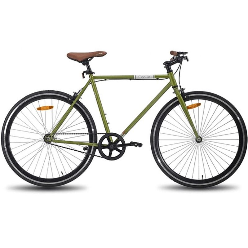 HILAND - Bicicleta Fixie HILAND Aro 28 verde + funda gratis