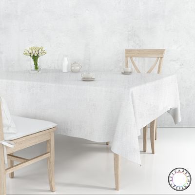 Imagen 2 del producto Mantel para Mesa de Tela Textura Blanco 140x220 cm