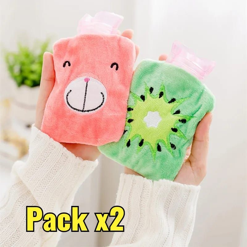GENERICO - Pack x2 Mini Guatero Kawaii Bolsa Agua Caliente Manos Pies Dolores
