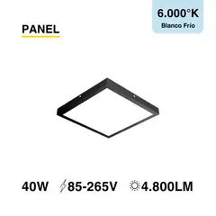 DEMASLED - Panel LED BACKLIGHT Sobrepuesto de 60x60cm 48W Luz Fría Borde Negro