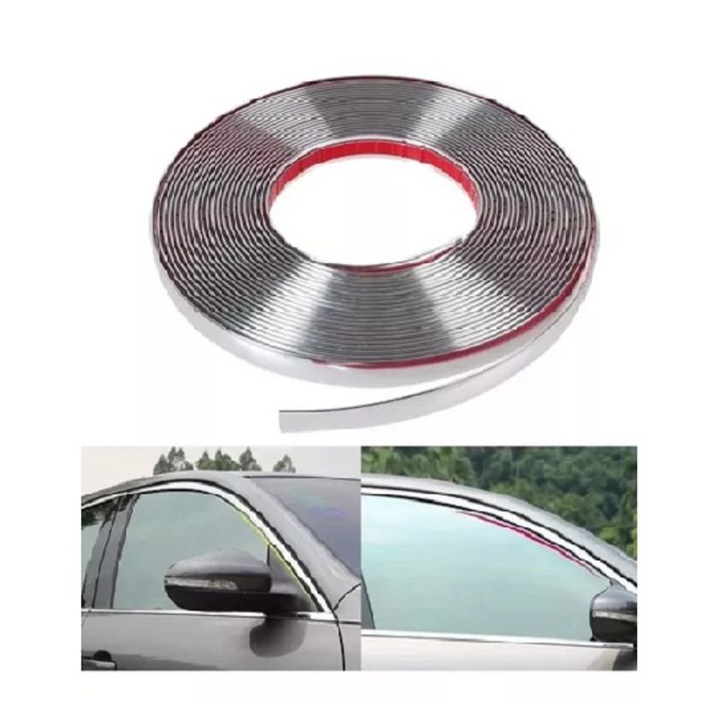 GENERICO - Rollo Moldura Cromada Adhesiva Auto 20mm X 15mts / 223028