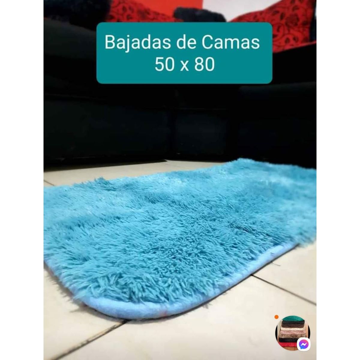 GENERICO - 3 alfombras pequeñas peluditas, para bajada de cama, 50x80cm