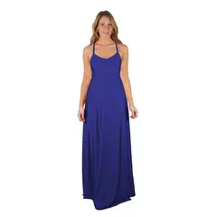 MARIA PASKARO - Vestido Largo Paris Azulino Lycra Lazo