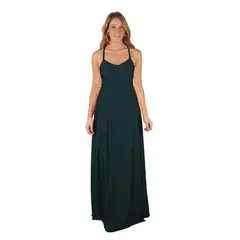 MARIA PASKARO - Vestido Largo Paris Verde Lycra Lazo - Verde