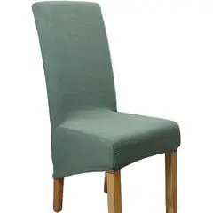 GENERAC - Fundas para sillas de comedor (4 unidades) cuadrille unicolor verde