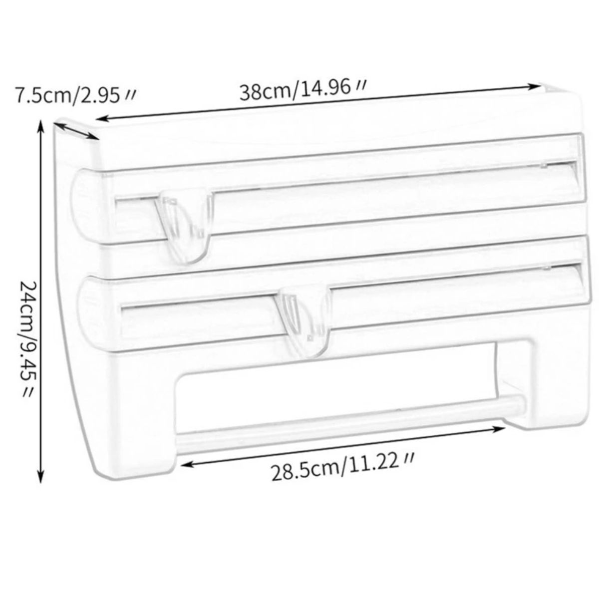 GENERICO - Dispensador Triple De Papel Nova Toalla 4 En 1 Para Cocina