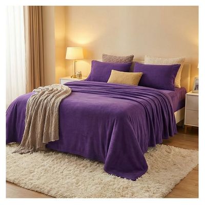 Imagen 2 del producto Juego de Sábanas Polar Unicolor King - Morado