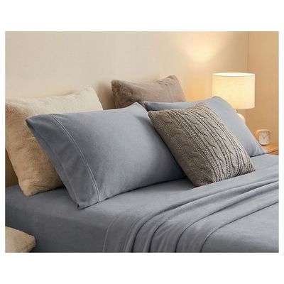 Imagen 2 del producto Juego de Sábanas Polar Unicolor 2 Plazas - Gris