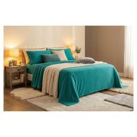 Juego de Sábanas Polar Invierno 1.5 Plazas - Turquesa