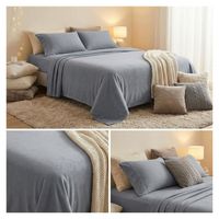 Juego de Sábanas Unicolor Polar 1.5 Plazas - Gris