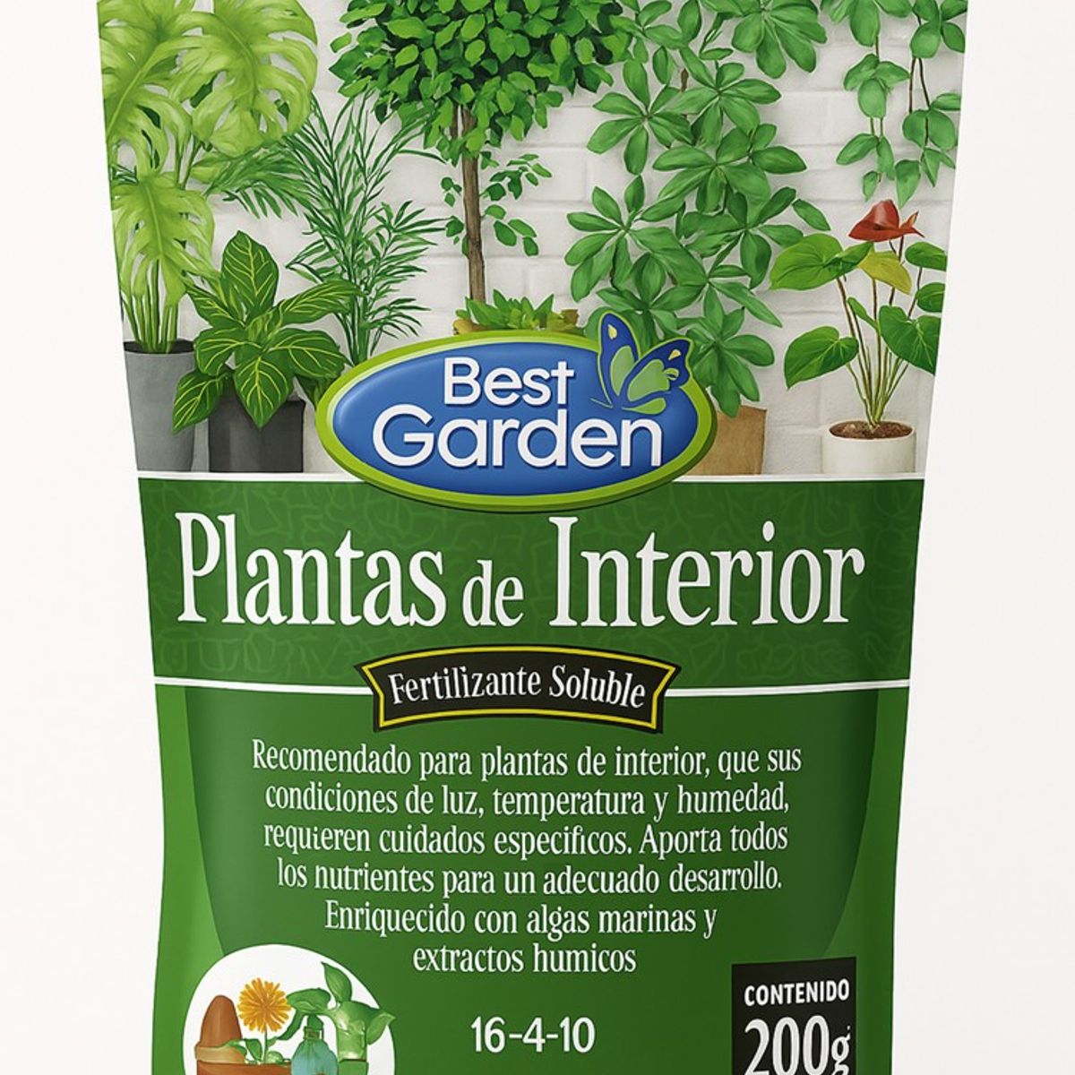 BEST GARDEN - Fertilizante Plantas De Interior. 200 Grs. Best Garden.