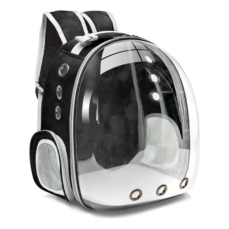 GENERICO - Mochila Transporte Transparente Mascotas 262114 Gris
